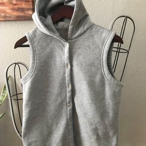 Gray button up hoodie